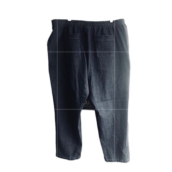 NWT Allison Daley Women’s Blue Denim Pants 4 Pockets Comfy Elastic Waistband - Picture 3 of 4